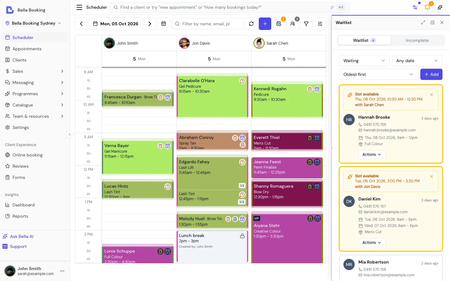 Salon Waitlist Management Software | Bella Booking